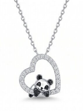 Panda Love Heart Necklace, Charmed Aroma Panda Bear Necklace Collection